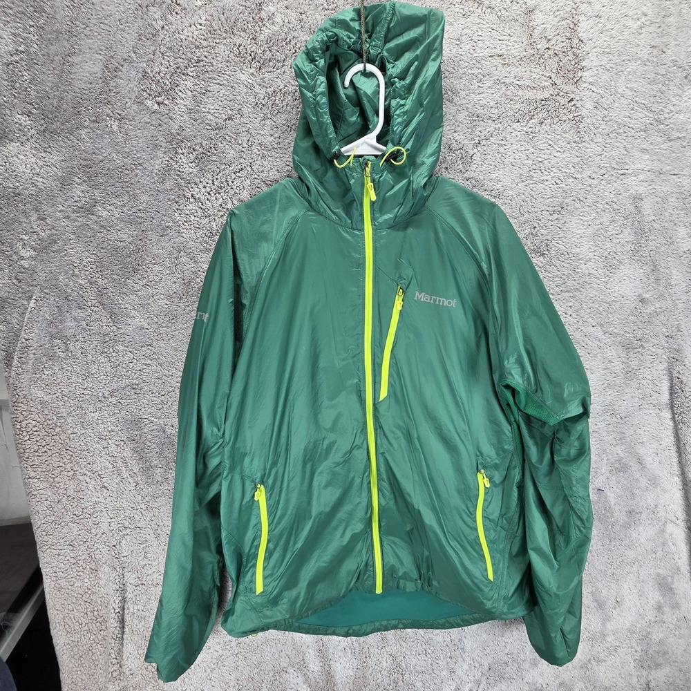 Marmot Jacket Mens XL Green DriClime Windshirt Active Sports Lightweight